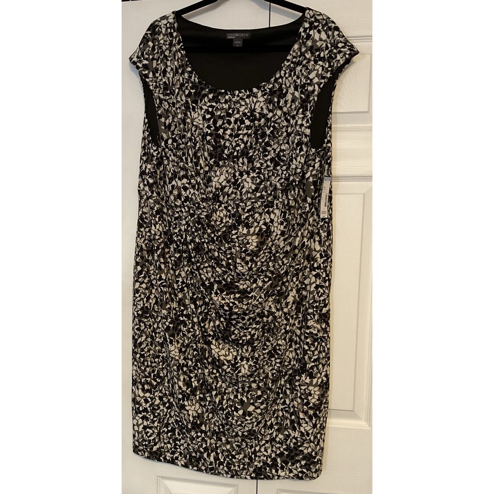 Covington Woman Gray Patterned Knee Length‎ Dress Plus Size 24W New with Tags